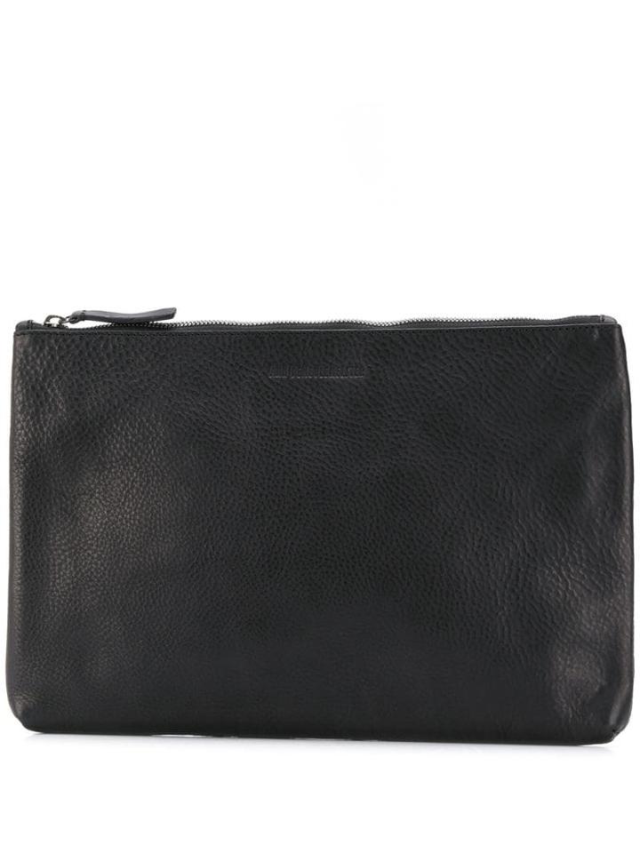 Ann Demeulemeester Textured Zip Clutch - Black