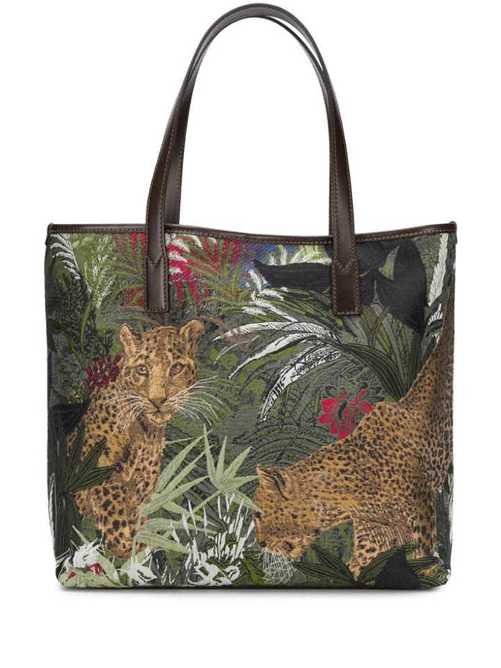Etro Wildlife Print Tote Bag - Green