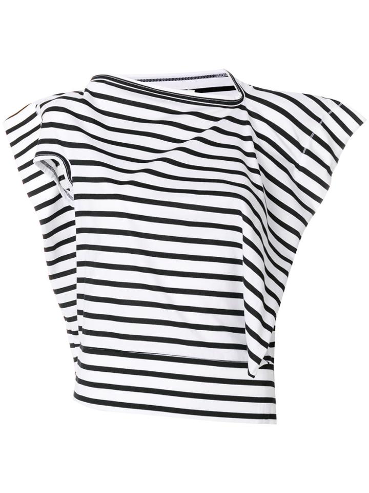 Junya Watanabe Striped Stand Up T-shirt - White