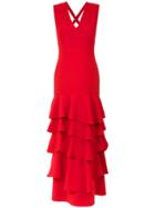 Olympiah Ruffled Gown - Red