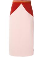 Rochas Jacquard Pencil Skirt - Pink & Purple