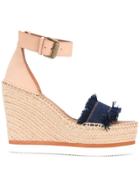 See By Chloé Frayed Wedged Sandals - Blue