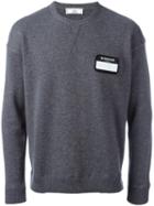 Ami Alexandre Mattiussi Name Tag Patch Jumper, Men's, Size: Xs, Grey, Cashmere/merino