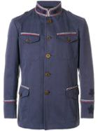 Ermanno Scervino Pipe Trim Military Jacket - Blue