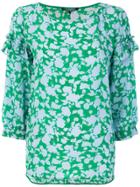 Luisa Cerano Floral Print Blouse - Blue