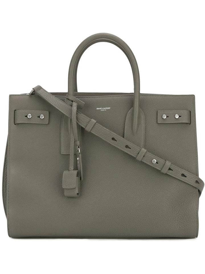 Saint Laurent Medium Sac De Jour Souple Tote, Women's, Green, Leather