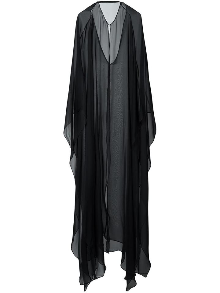 La Mania Long Cape, Women's, Size: 40, Black, Silk