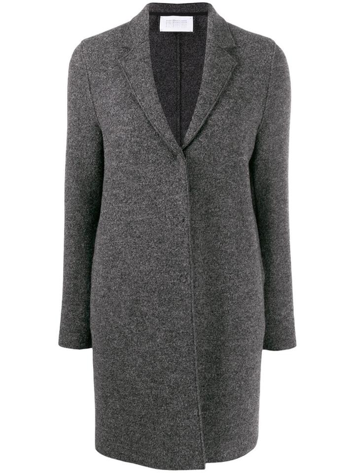 Harris Wharf London Textured Single Breasted Coat - Grey