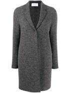 Harris Wharf London Textured Single Breasted Coat - Grey
