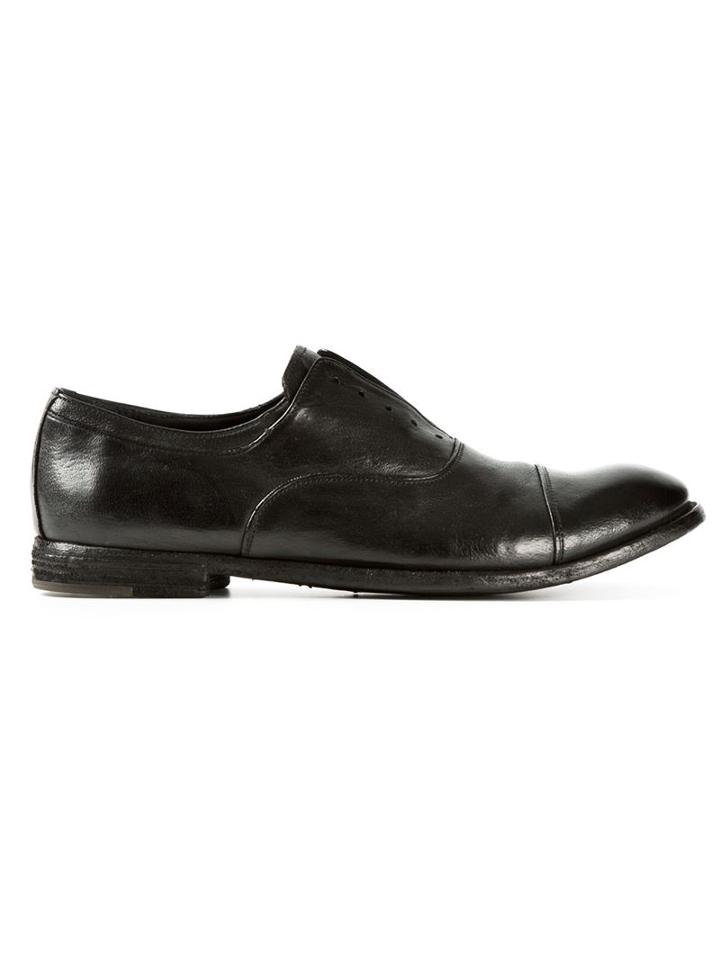 Officine Creative Laceless Derby Shoes, Men's, Size: 44, Black, Calf Leather/leather