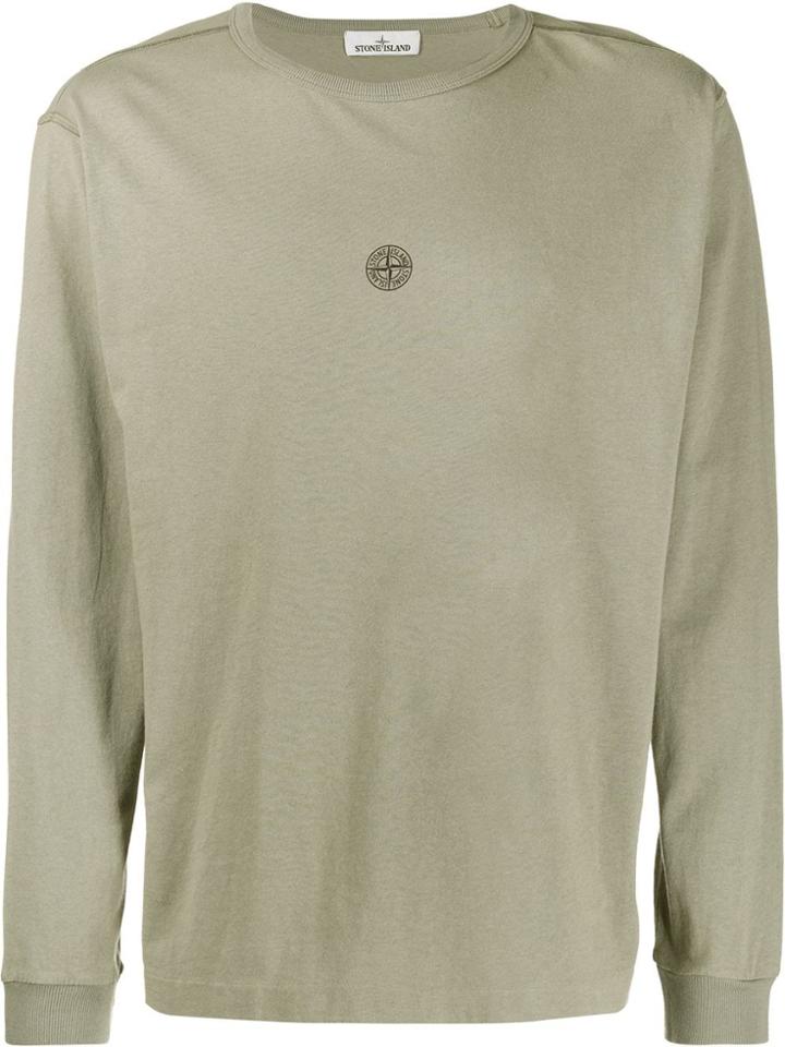 Stone Island Logo Print Sweatshirt - Green