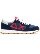 Sun 68 Logo Print Panelled Sneakers - Blue