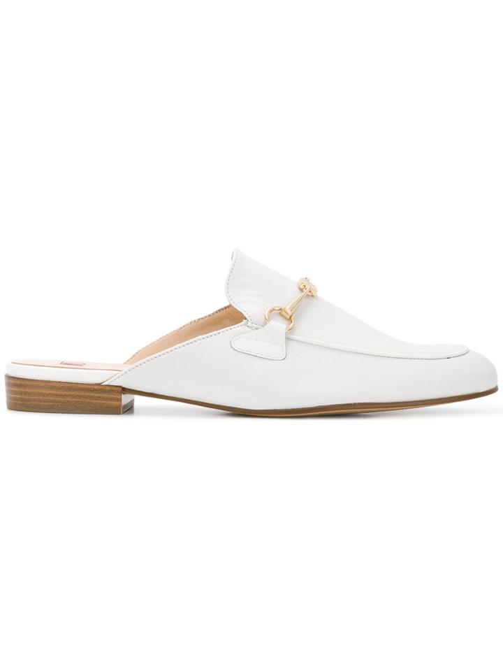 Hogl Gold-tone Detail Mules - White