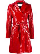 Almaz Patent Trench Coat - Red
