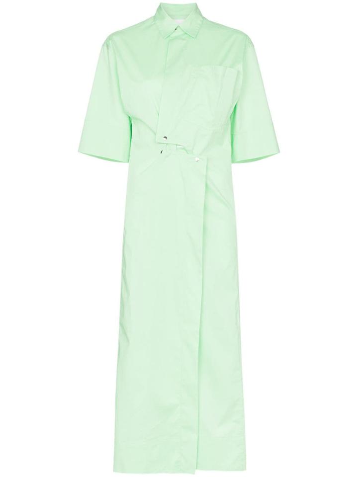 Markoo Snap-button Shirt Dress - Green