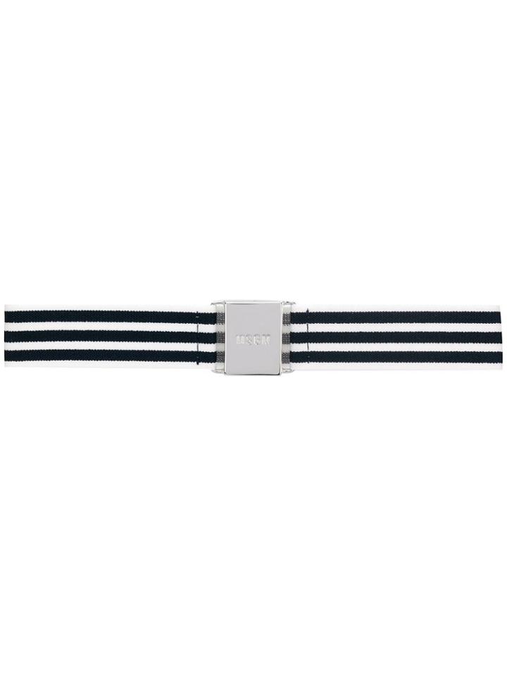 Msgm Striped Belt - Black