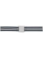 Msgm Striped Belt - Black