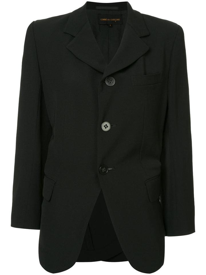 Comme Des Garçons Vintage Box Pleat Elongated Blazer - Black