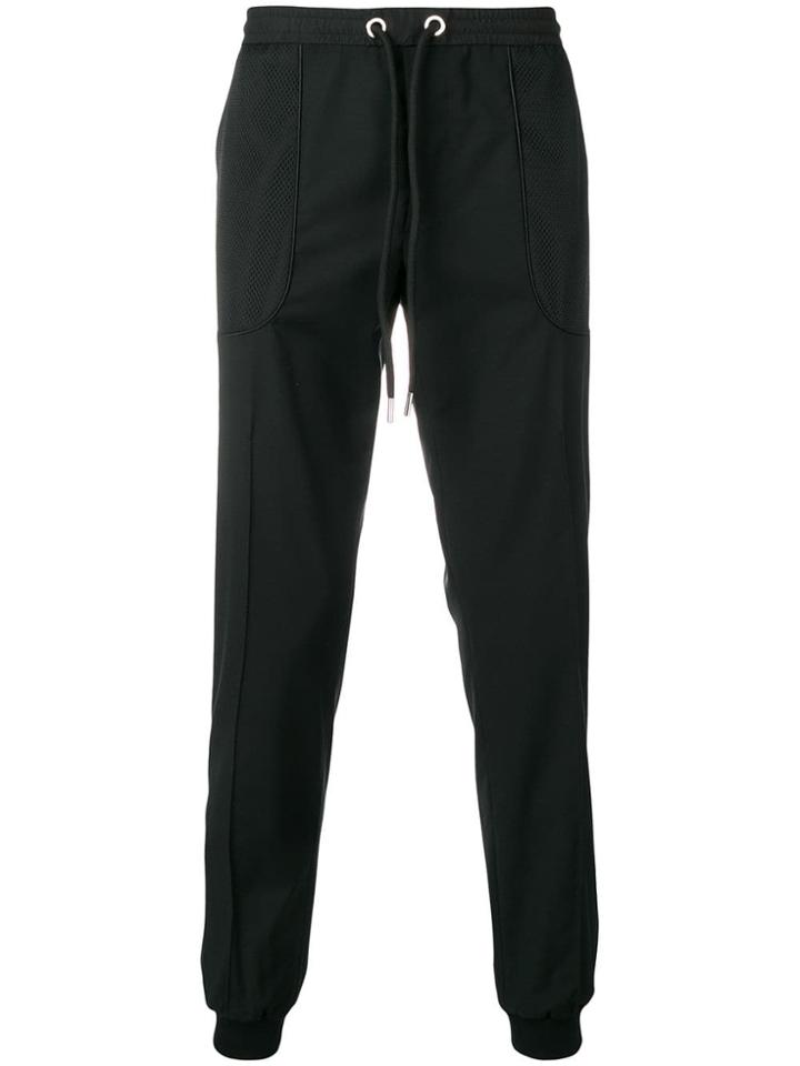 Les Hommes Urban Mesh Pocket Joggers - Black