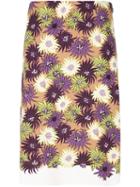 Marni Floral Print Skirt, Women's, Size: 40, Pink/purple, Silk