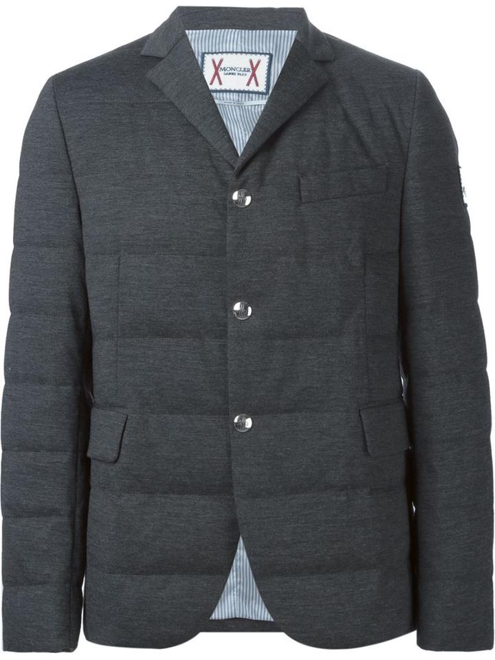 Moncler Gamme Bleu Padded Blazer, Men's, Size: 4, Grey, Wool/cashmere/polyamide/feather Down