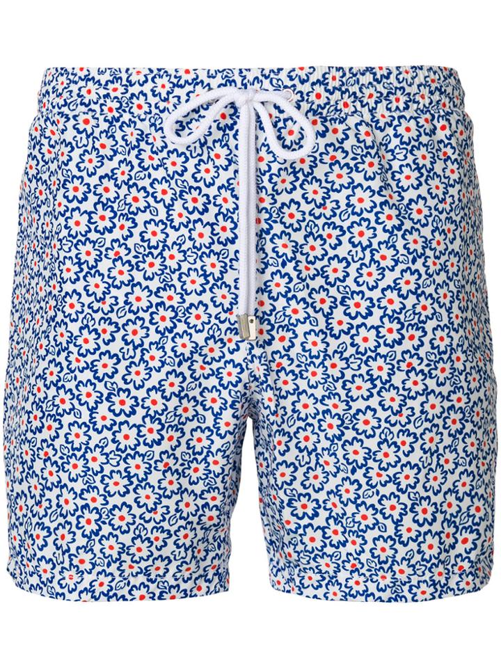 Barba Floral Print Swim Shorts - White