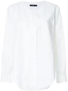 Bassike Collarless Shirt - White