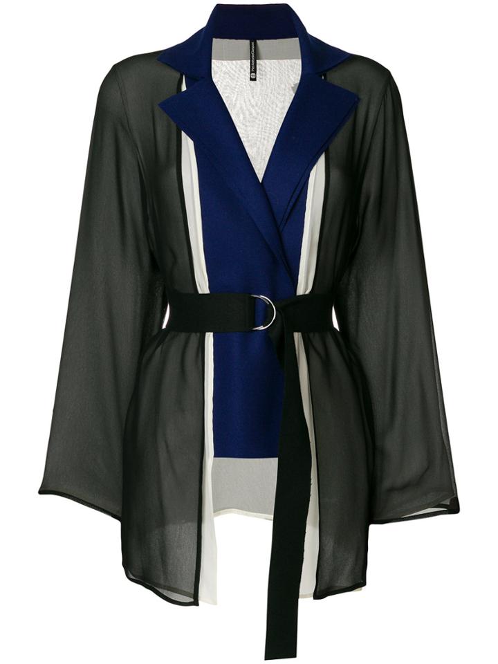 Pierantoniogaspari Belted Sheer Detail Jacket - Multicolour