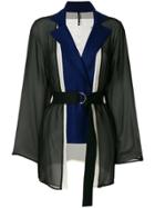 Pierantoniogaspari Belted Sheer Detail Jacket - Multicolour