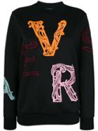Versace - Embroidered Scuba Sweatshirt - Women - Polyester/spandex/elastane - 40, Black, Polyester/spandex/elastane