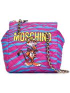 Moschino Bejewelled Tiger Shoulder Bag, Women's, Pink/purple, Leather/polyamide/metal (other)