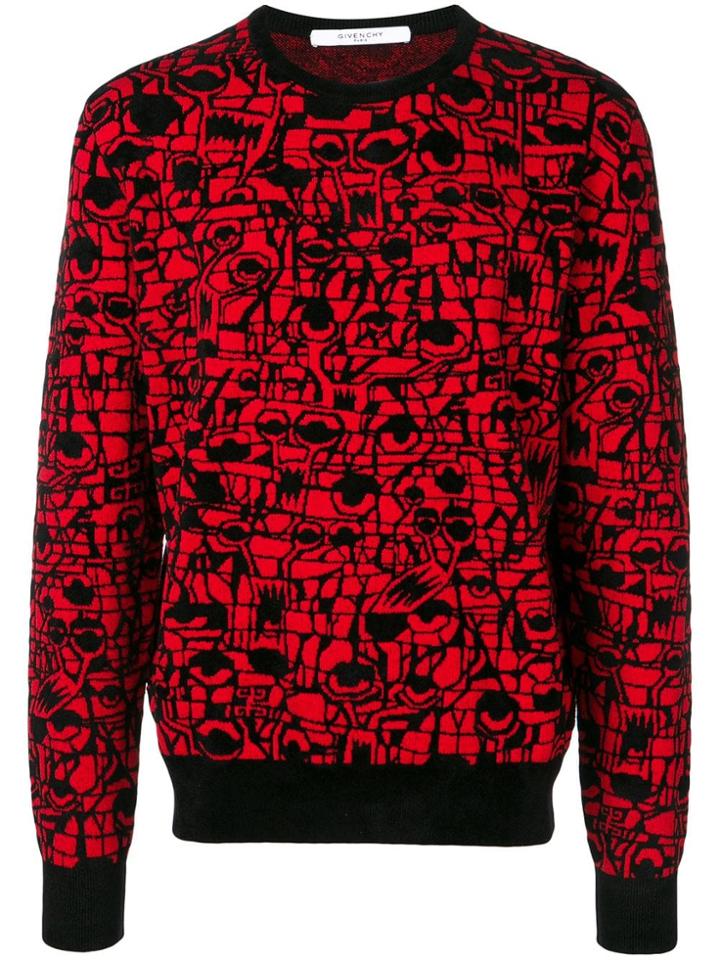 Givenchy Geometric Intarsia Sweater - Red