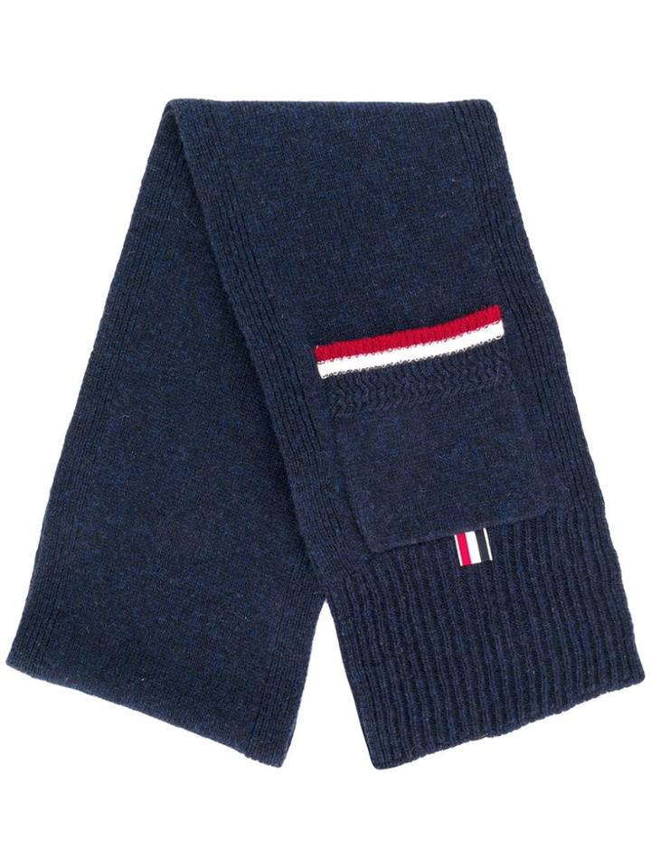 Thom Browne Striped Scarf - Blue