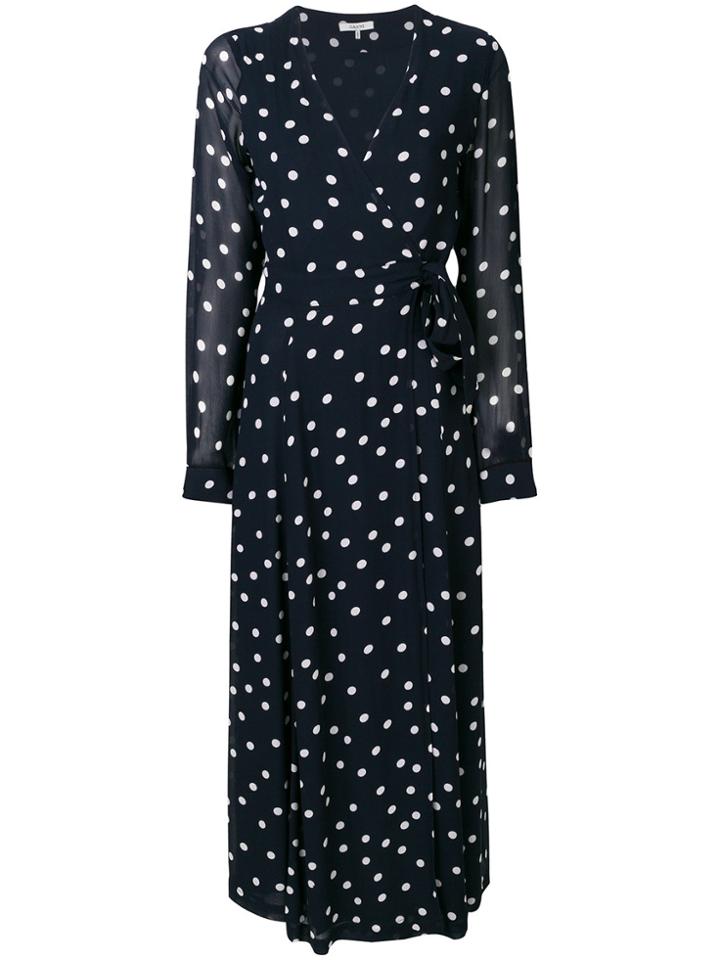 Ganni Polka Dot Tie Dress - Blue