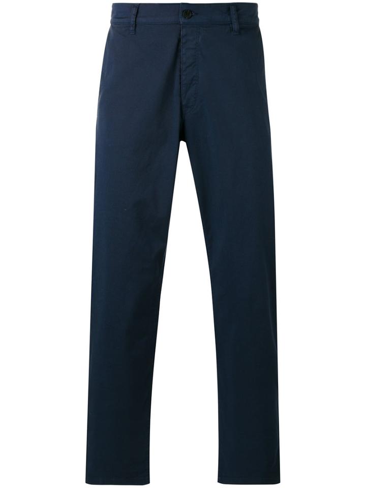 Kenzo Straight-leg Chinos, Size: 48, Blue, Cotton/spandex/elastane