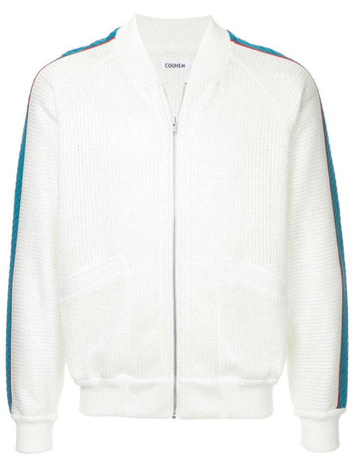 Coohem Super Mesh Knit Bomber Jacket - White