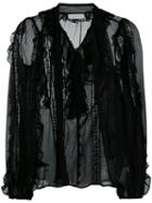 Zimmermann Ruffled Long Sleeves Shirt - Black