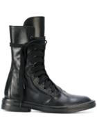 Ann Demeulemeester Lace Up Army Boots - Black