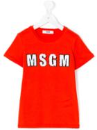 Logo T-shirt - Kids - Cotton - 4 Yrs, Yellow/orange, Msgm Kids