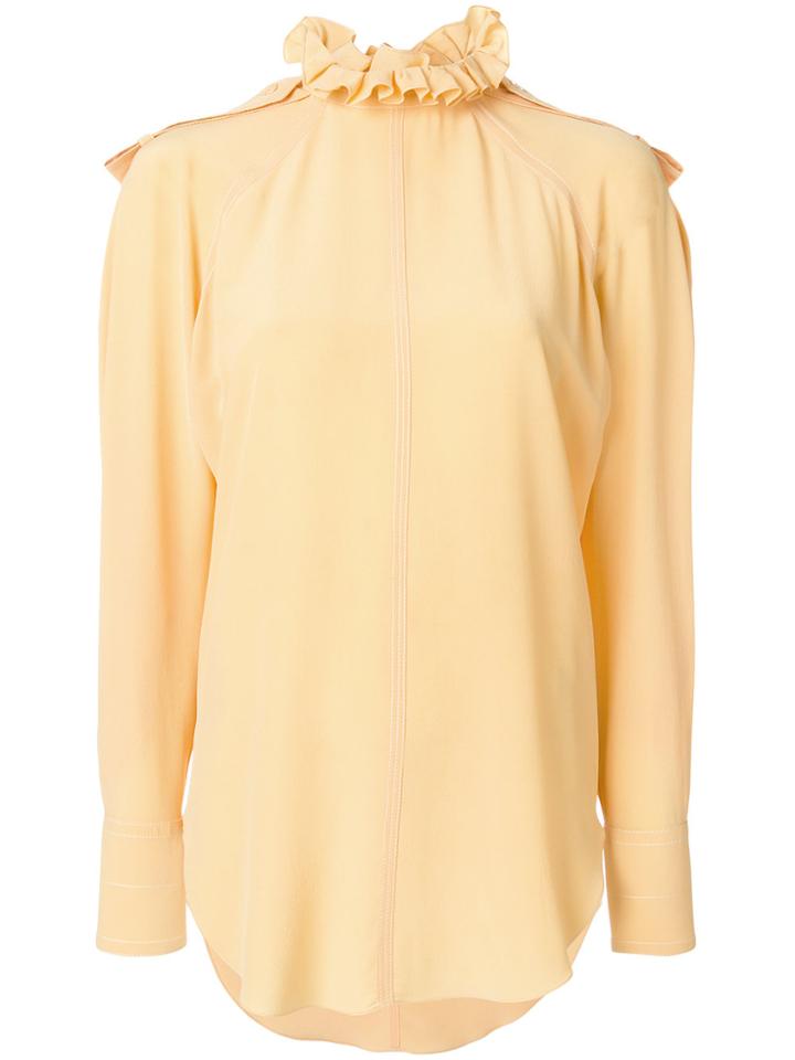 Nina Ricci Frill Neck Blouse - Yellow & Orange