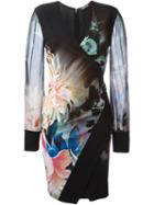 Roberto Cavalli Floral Print Wrap Dress, Women's, Size: 48, Black, Silk/spandex/elastane/viscose
