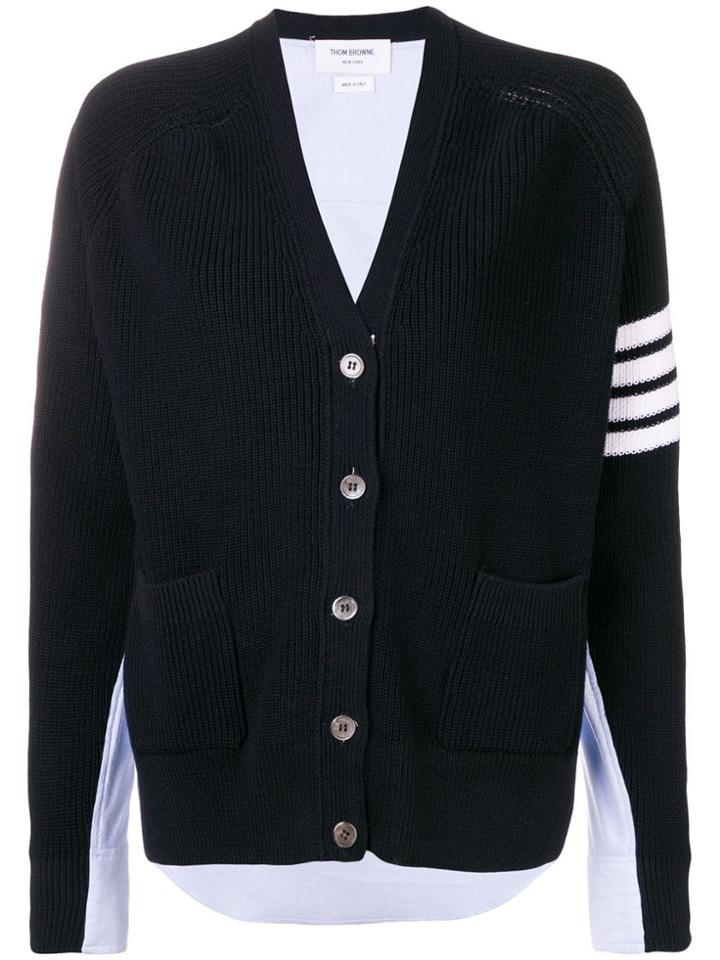 Thom Browne 4-bar 1/2-&-1/2 Cardigan Shirt - Blue