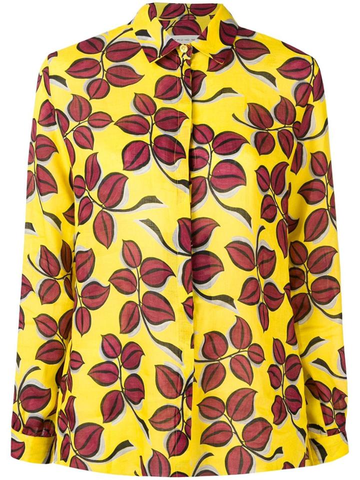 Etro Leaf Print Shirt - Yellow