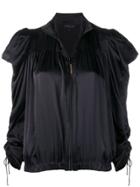 Coup De Coeur Zipped Drape-sleeve Jacket - Black