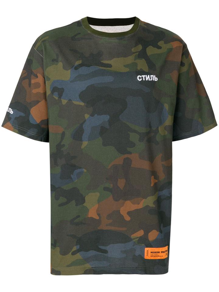 Heron Preston Camouflage Print T-shirt - Green