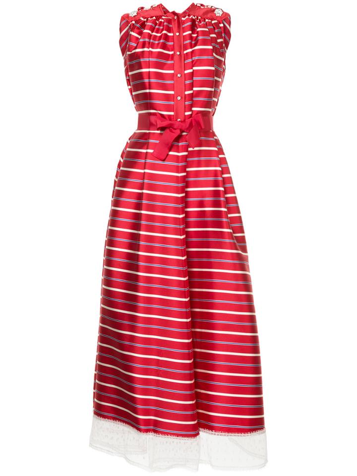 Alexis Mabille Tulle Hem Striped Gown - Red