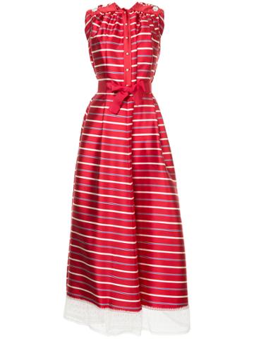 Alexis Mabille Tulle Hem Striped Gown - Red