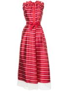Alexis Mabille Tulle Hem Striped Gown - Red