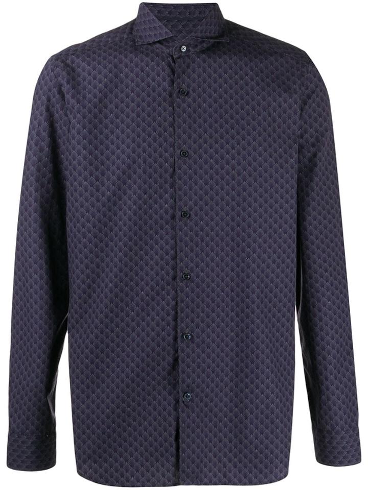 Al Duca D'aosta 1902 Patterned Long-sleeved Shirt - Blue