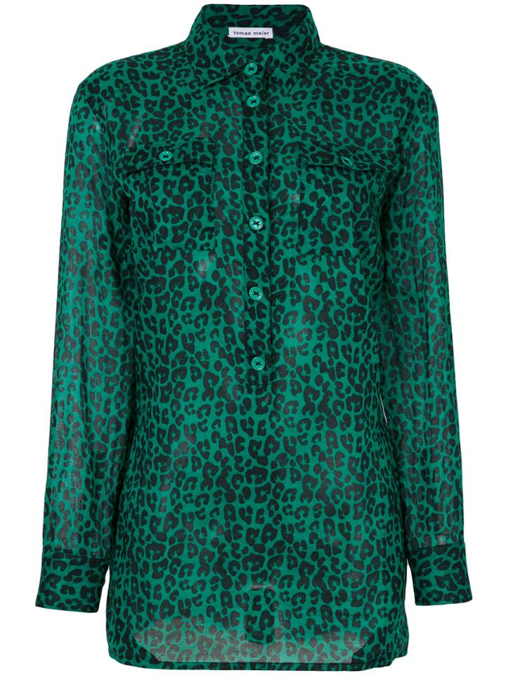 Tomas Maier Leopard Palm Dress - Green